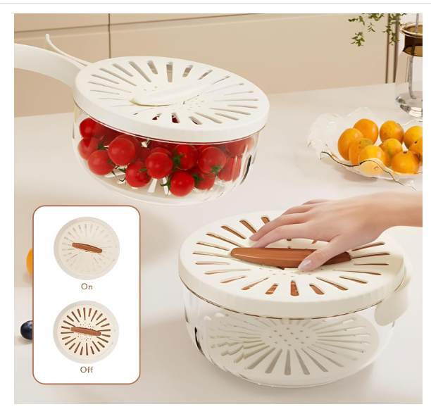 Multifunctional Fruit and Vegetable Washing Bowl, Draining Bowl Mixing Bowl with Colander