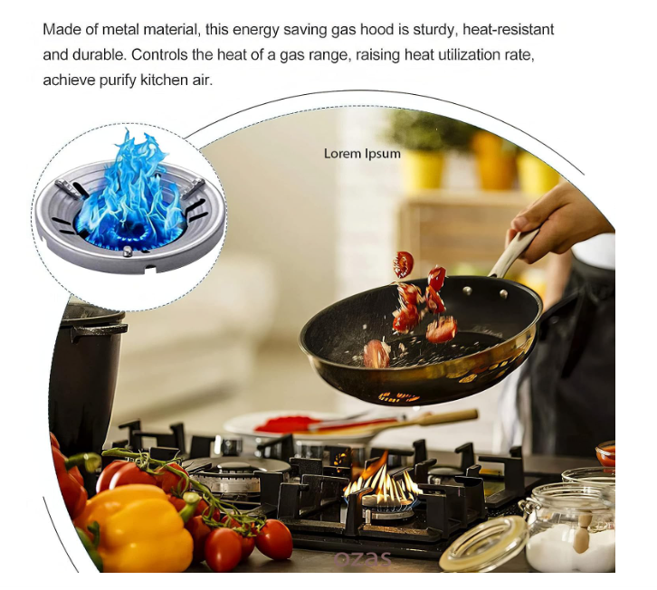 Gas Stove Burner Wok Stand Support, Gas Stove Burner Cover, Wind Shield Energy Saver, Heat Diffuser For Cooktop Range