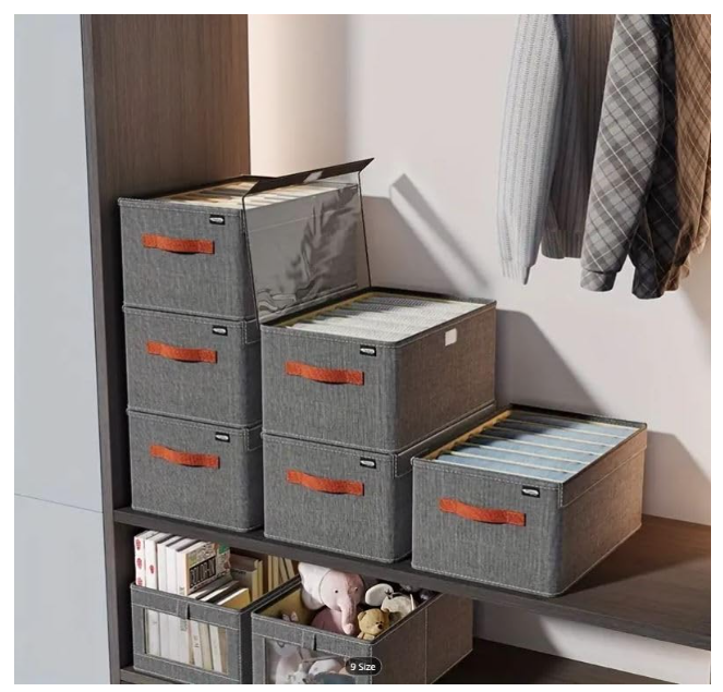 Foldable Dust-Proof Clothing Storage Box For Home With Steel Frame & Multi-Layer Design For Clothes, Pants, And Can Be Stacked