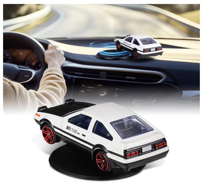 Drifting Car Model with Self Adhesive Base Alloy Initial D Car Dashboard Charm, Desk Decor, Room Decor, Birthday Gift, Collectible Drift Car Model