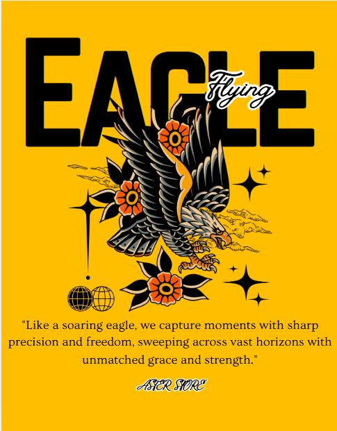 ASTER STORE Premium Unisex Oversized T-Shirt – “Flying Eagle” Summer Edition