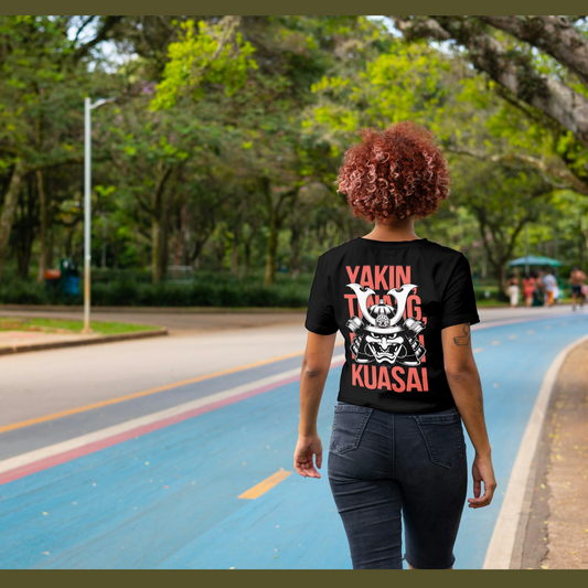 Samurai mask Printed T-Shirt - Regular Fit ( Both side print )