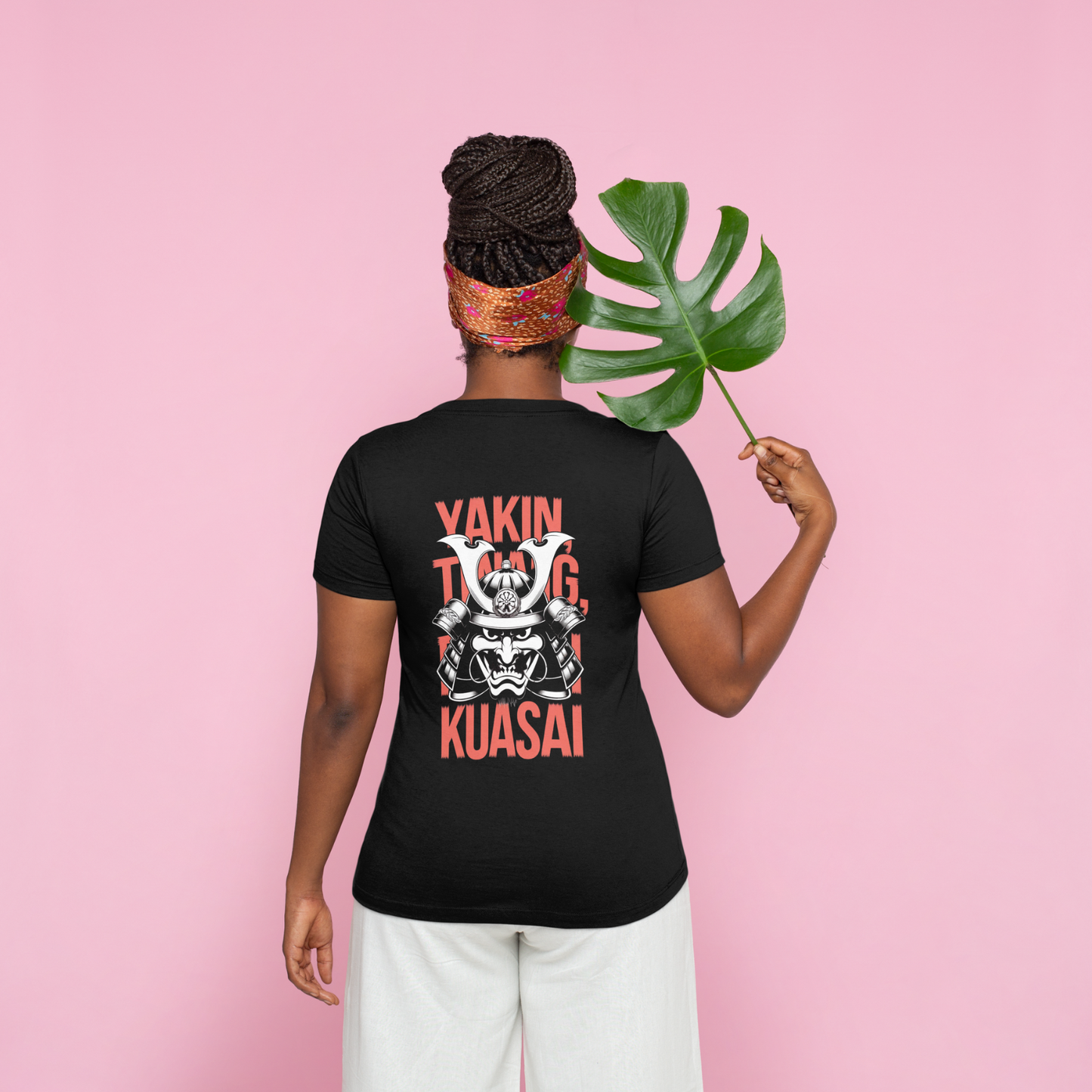 Samurai mask Printed T-Shirt - Regular Fit ( Both side print )