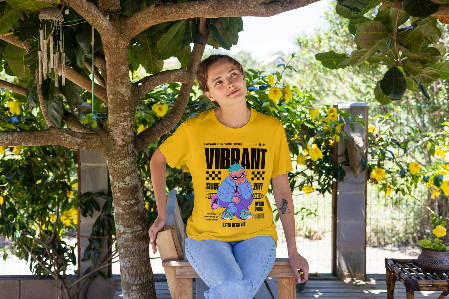 VIBRANT Cyberpunk Graphic Unisex T-Shirt by ASTER