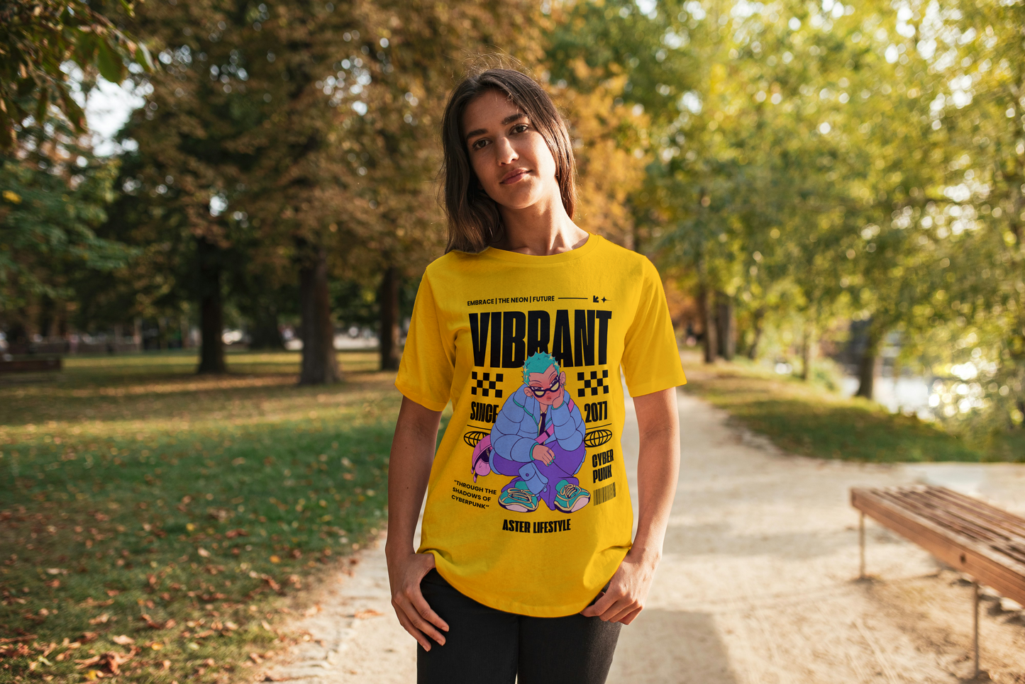 VIBRANT Cyberpunk Graphic Unisex T-Shirt by ASTER