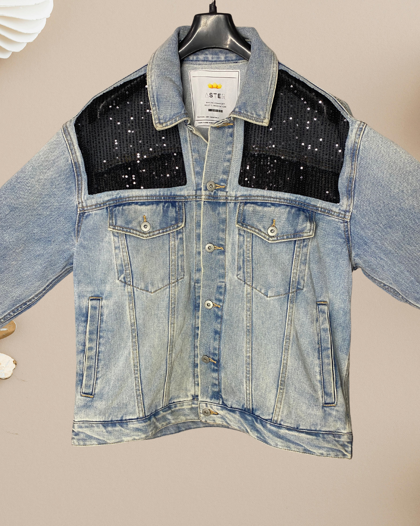 Midnight Sparkle Acid-Wash Denim Jacket – Limited Edition by ASTER STORE