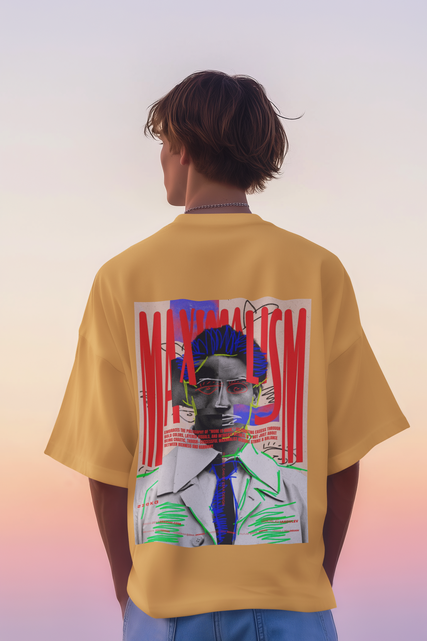 Terry Oversized “MAXIMALISM” Back Print T-Shirt by ASTER STORE