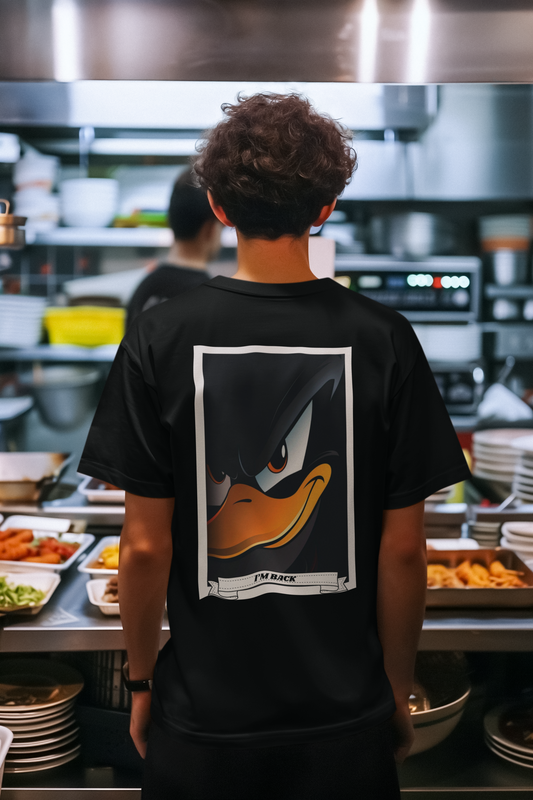 **"I’M BACK" Oversized Graphic Tee – ASTER Edition