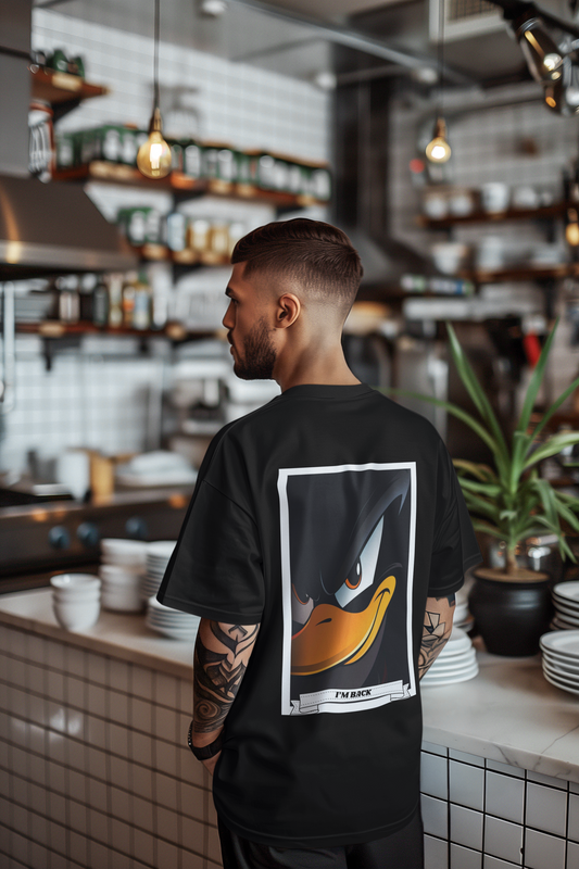 **"I’M BACK" Oversized Graphic Tee – ASTER Edition