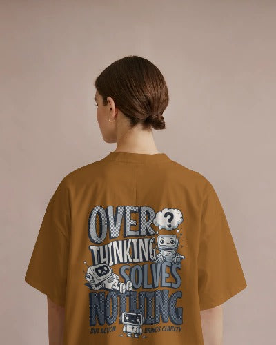 ASTER Oversized Terry French Tee – "Overthinking Solves Nothing" Edition
