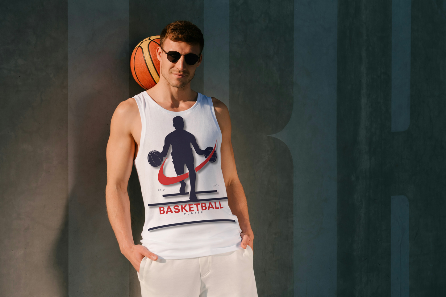 Men’s Sleeveless Basketball Graphic Tee – Athletic Fit, Ultra-Comfort Performance Wear