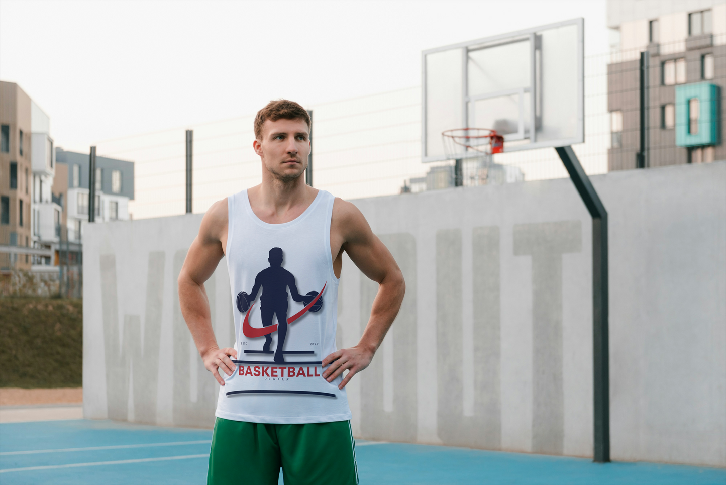 Men’s Sleeveless Basketball Graphic Tee – Athletic Fit, Ultra-Comfort Performance Wear
