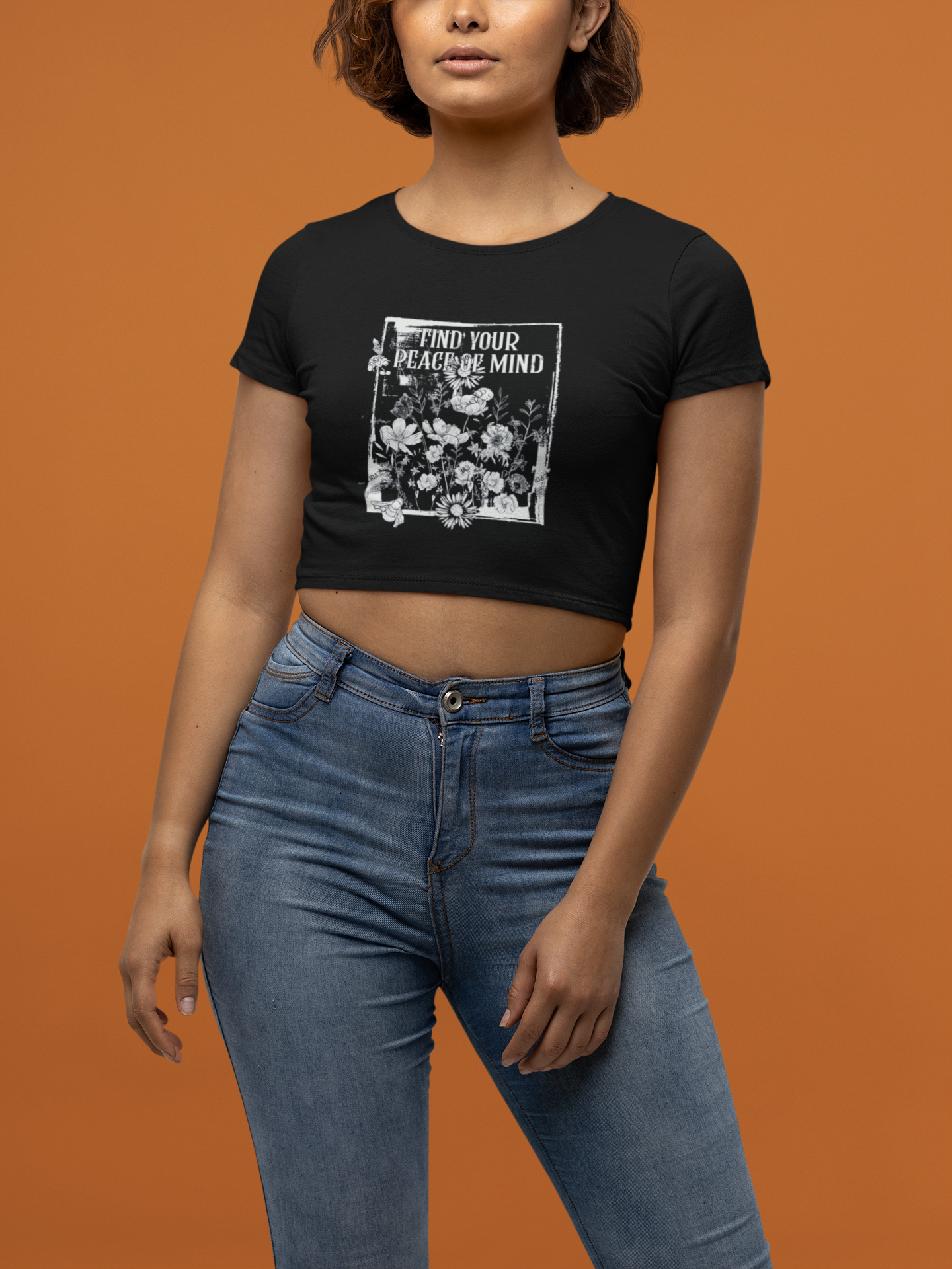 “Peace of Mind” Premium Graphic Crop Tee – ASTER Women’s Edit