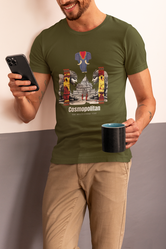 Cosmopolitan Heritage Regular Fit Tee – Olive Green | ASTER STORE