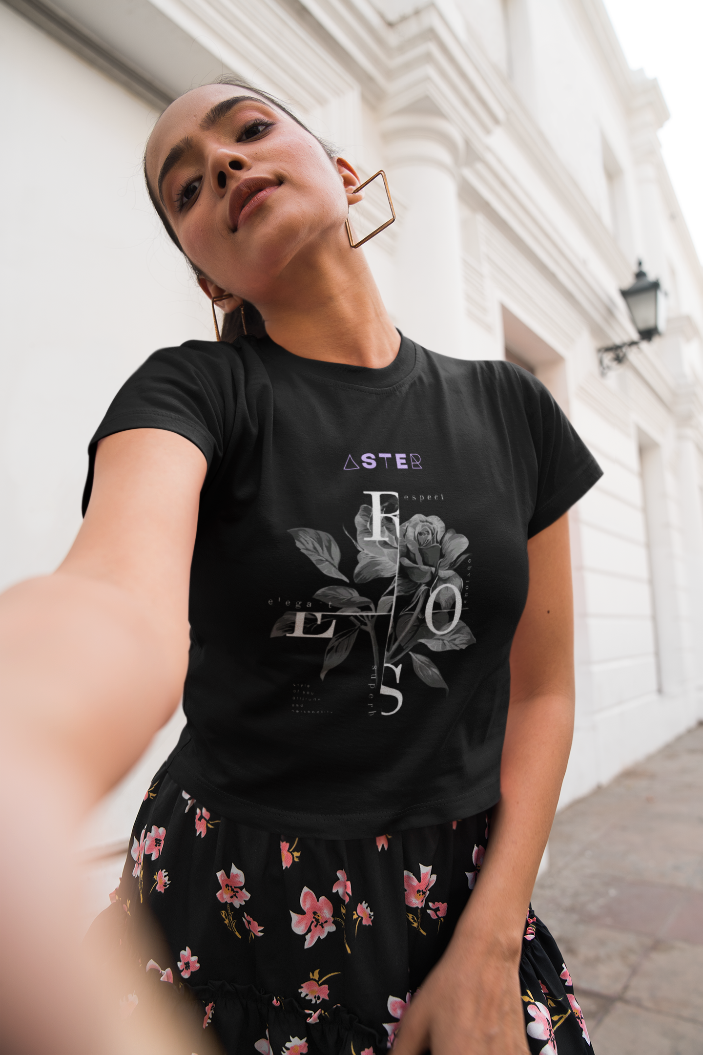 “Rose Reverie” Luxe Graphic Crop Top – ASTER STORE