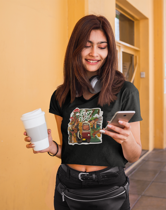 โDesi Driveโ Graphic Crop Tee โ ASTER Roots Edit