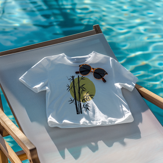 โZen Bloomโ Bamboo Sunset Crop Tee โ ASTER Womenโs Luxe Collection