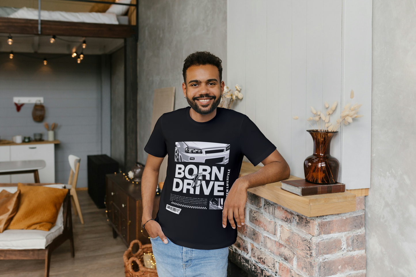 "Born to Drive Oversized Graphic Tee – Men's Edition by ASTER STORE"