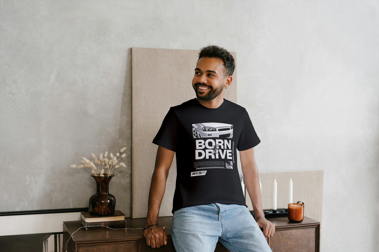"Born to Drive Oversized Graphic Tee – Men's Edition by ASTER STORE"