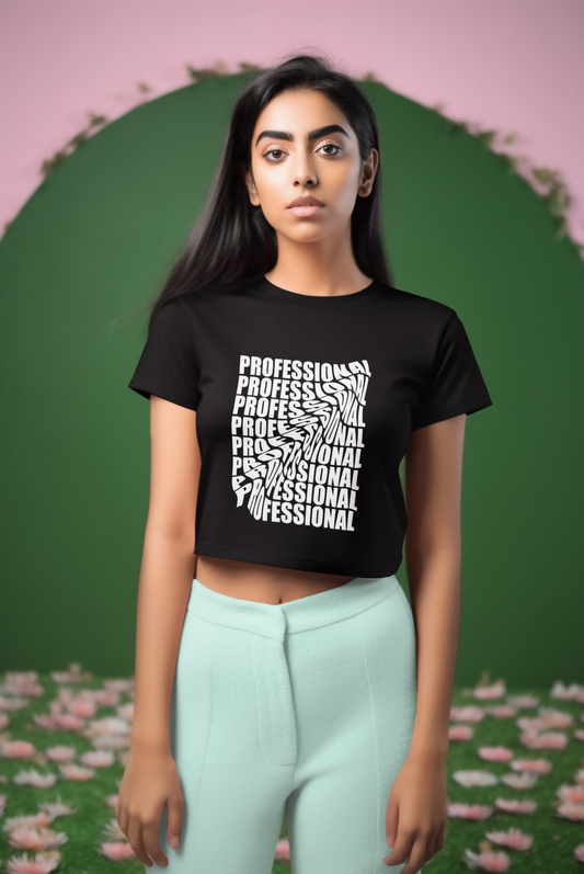 "Professional Vibes" Graphic Crop Top โ ASTER STORE Exclusive