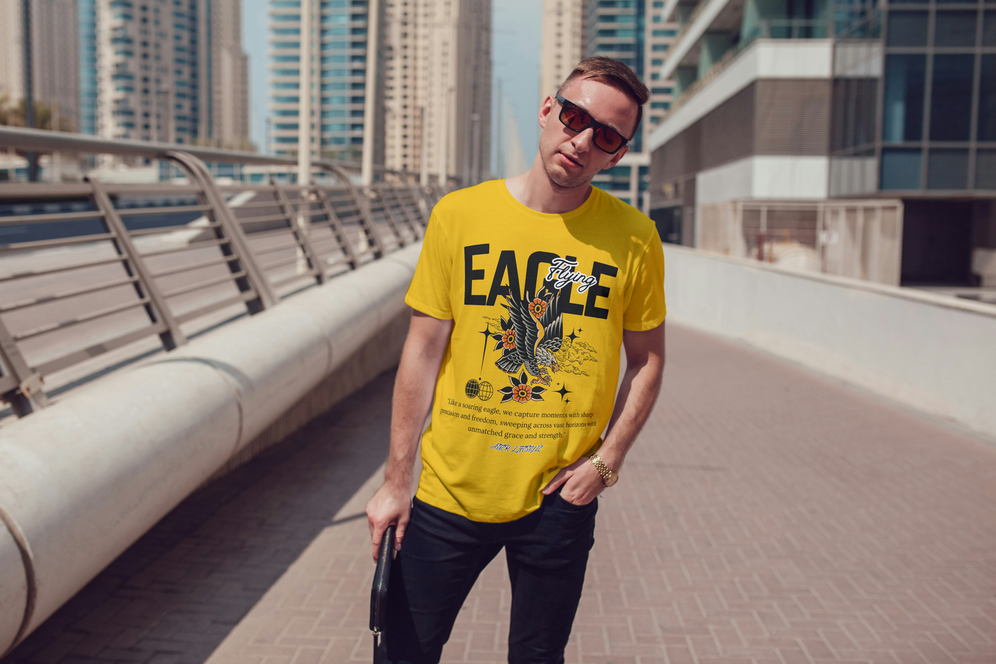 ASTER STORE Premium Unisex Oversized T-Shirt – “Flying Eagle” Summer Edition