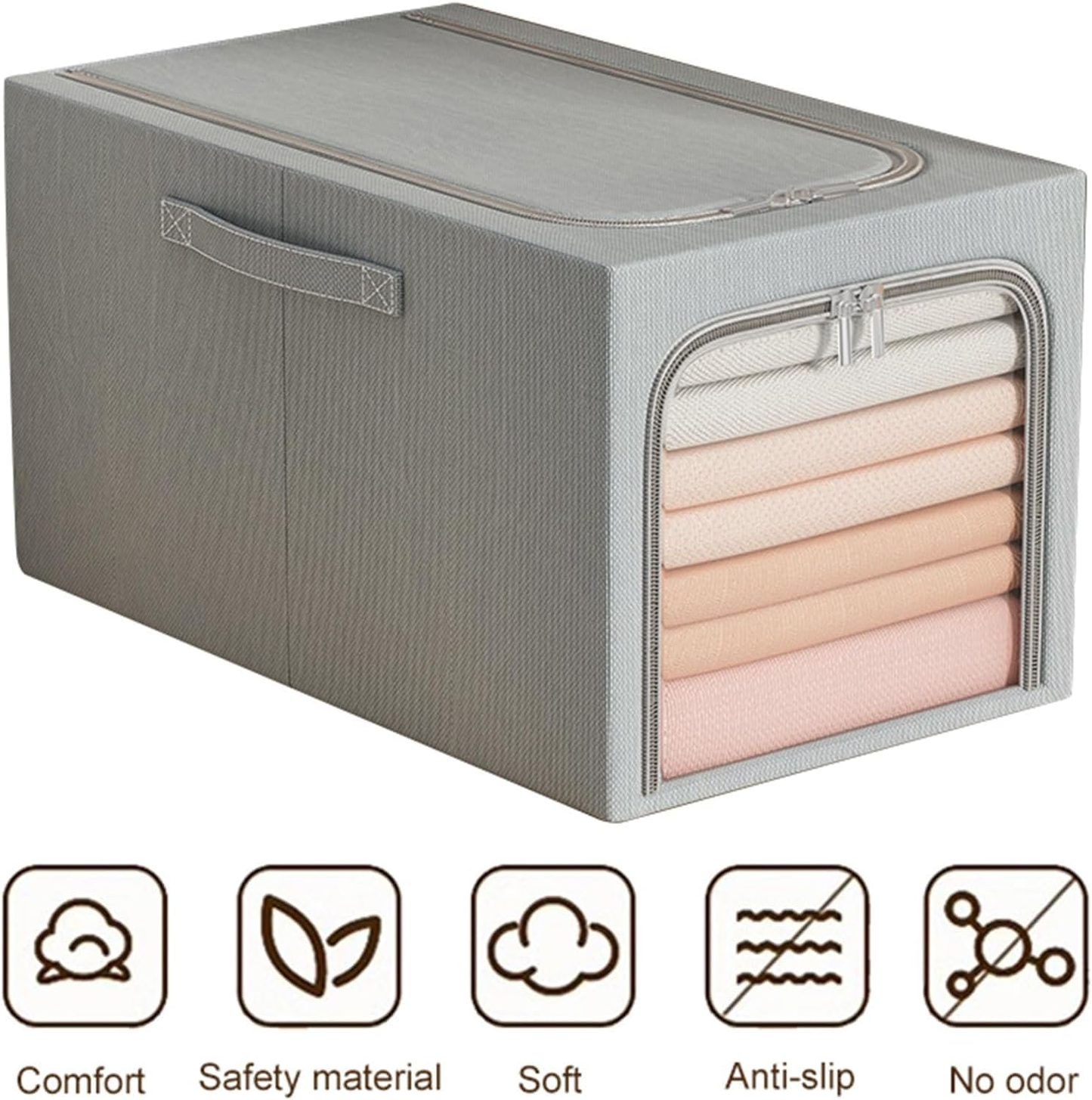 Alloy Steel 31L Foldable Steel Frame Clothes Organizer Storage Box