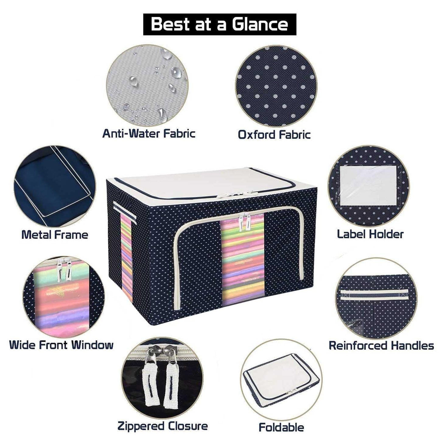 Storage Box| 55 ltr Wardrobe Organizer (Blue)