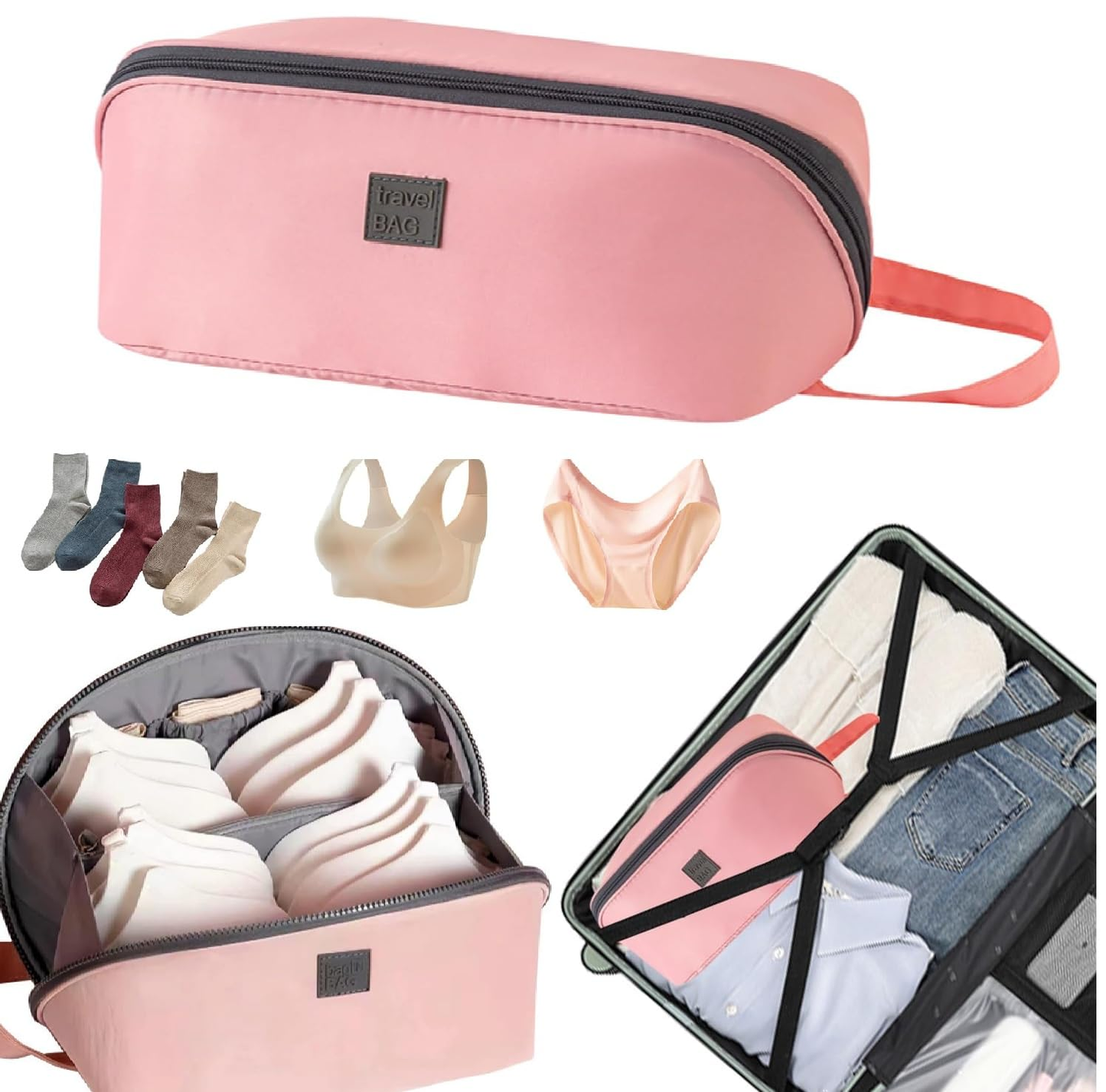 Travel Underwear and Bra Organizer Bag