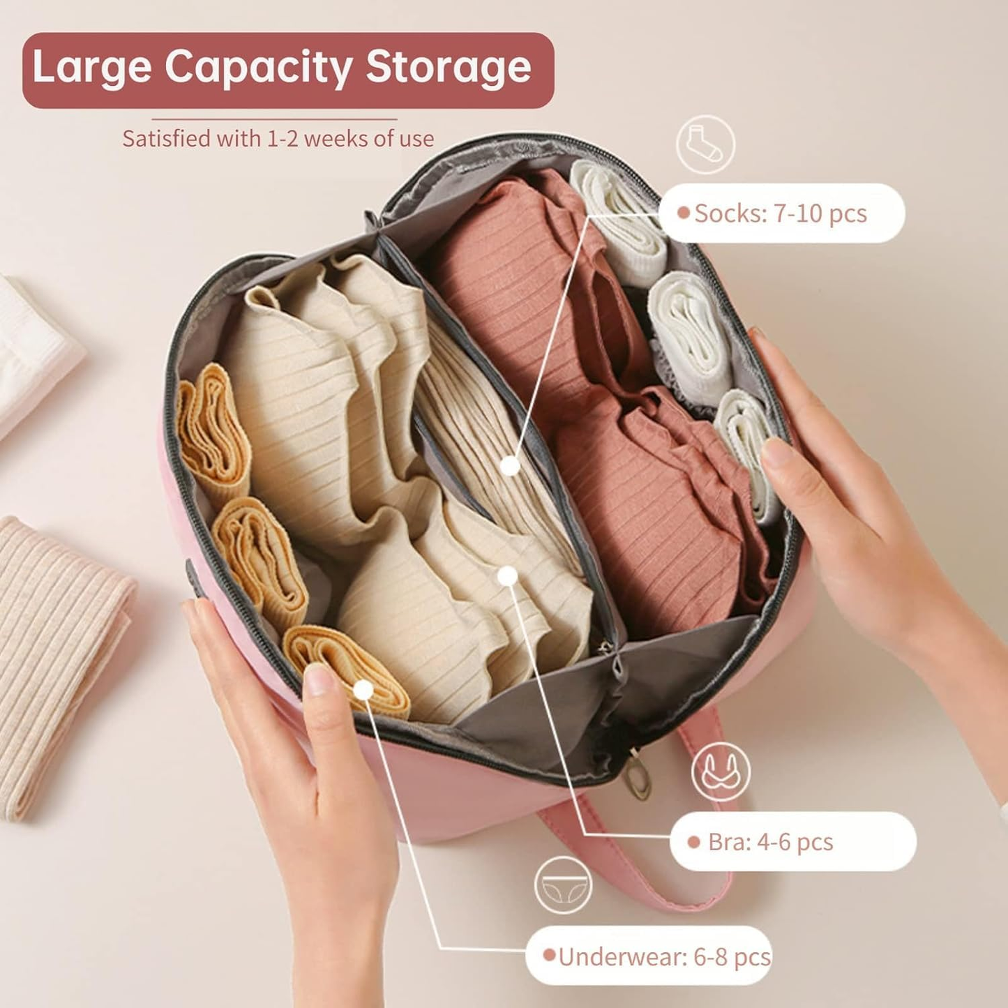 Travel Underwear and Bra Organizer Bag