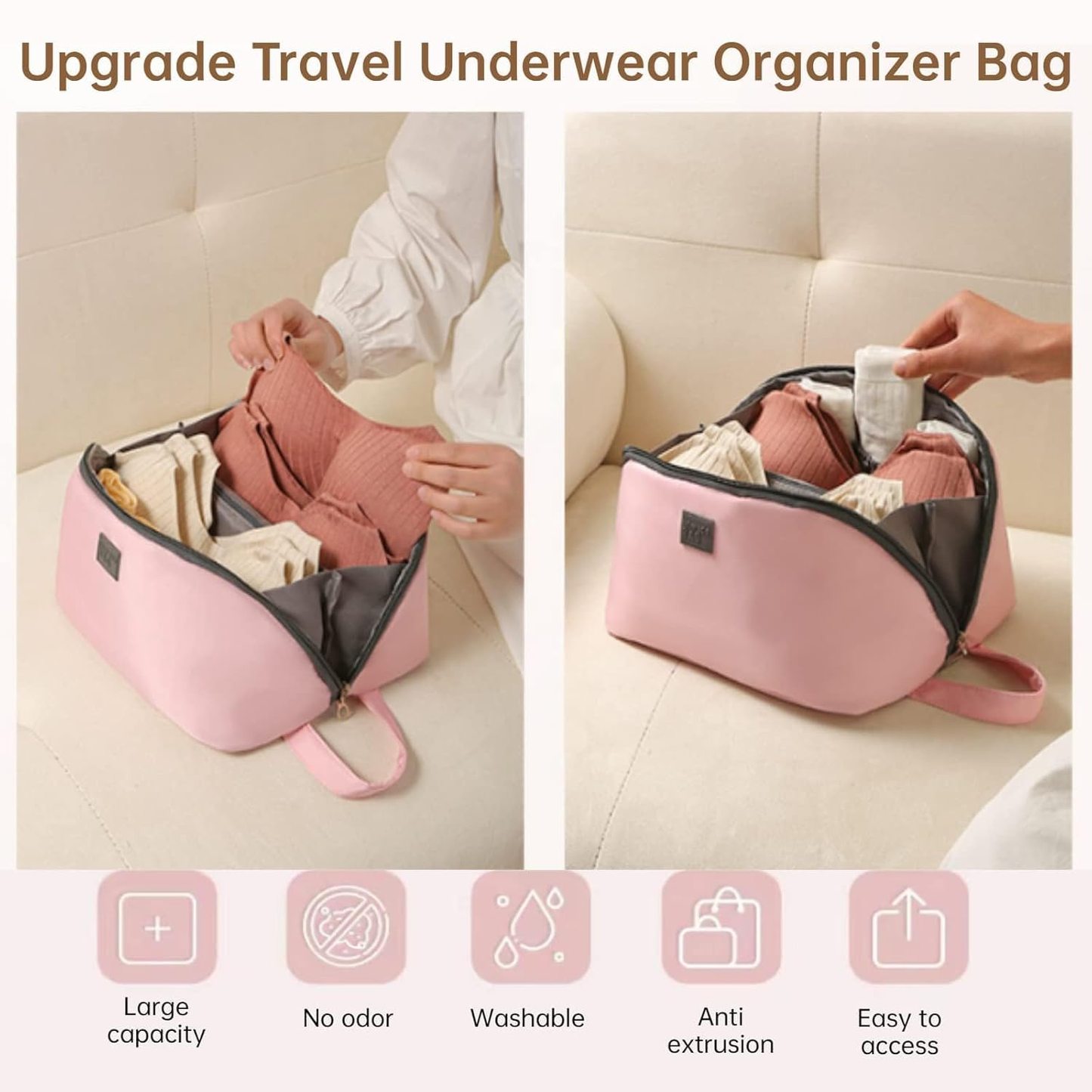 Travel Underwear and Bra Organizer Bag