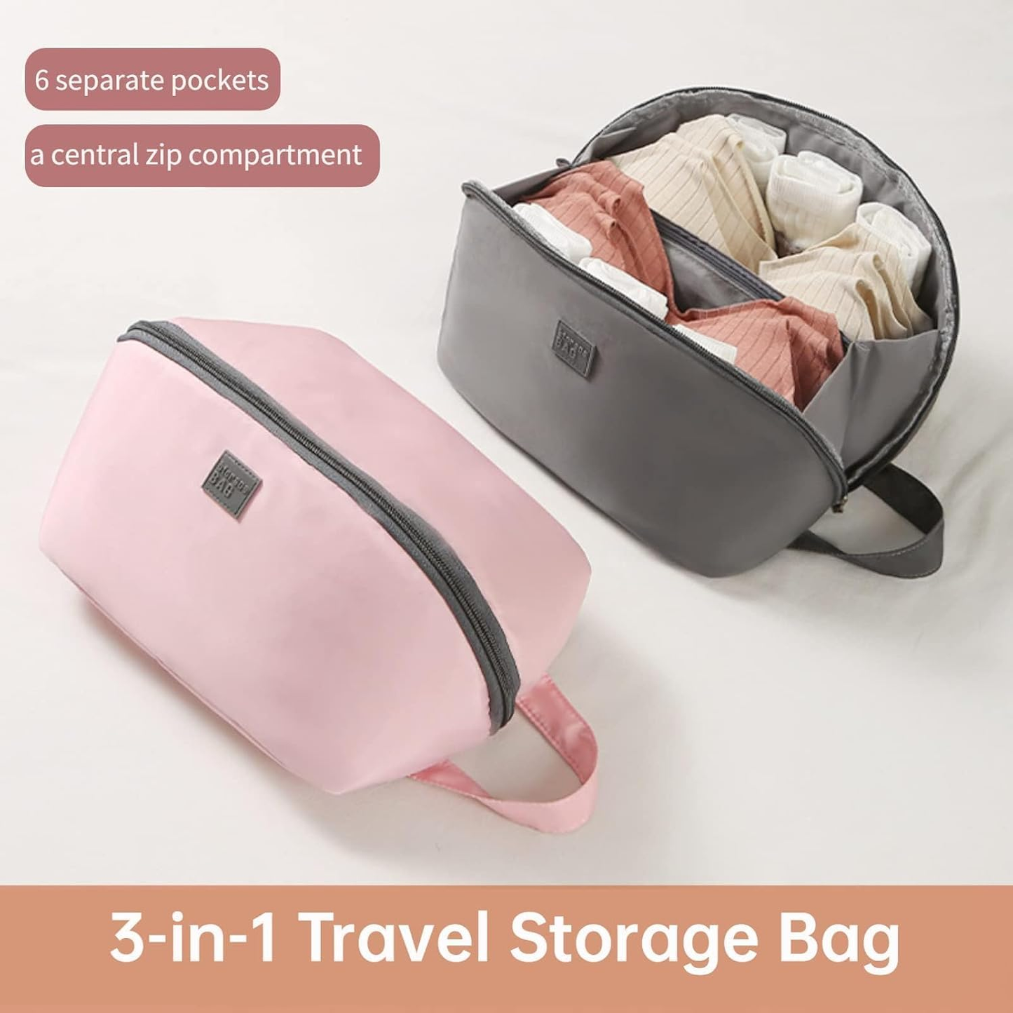 Travel Underwear and Bra Organizer Bag