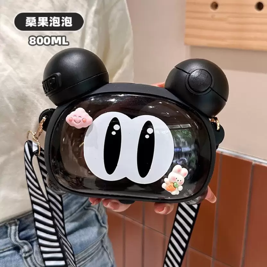 Kids Double Drinking Plastic Cups Water Bottle Cute 800ml 800 ml Bottle  (Pack of 1, Multicolor, Plastic)