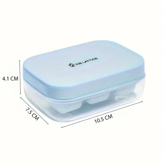 Small Pop-up Ice Cube Tray, 6 Compartment Ice Cube Tray(Blue, 4 Piece)