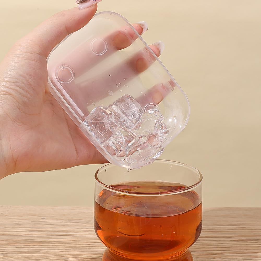 Small Pop-up Ice Cube Tray, 6 Compartment Ice Cube Tray(Blue, 4 Piece)