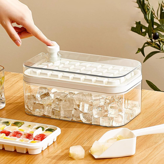 ice Cube Tray with Lid Bin and Ice Shovel Square