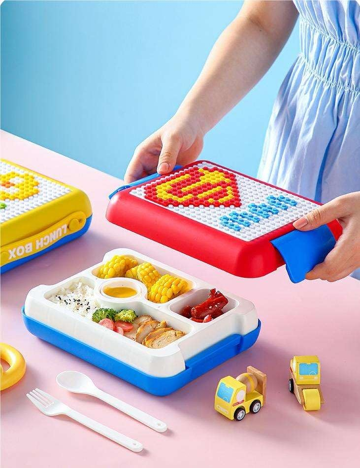 Building Block Lunch Box DIY (Red Blue)
