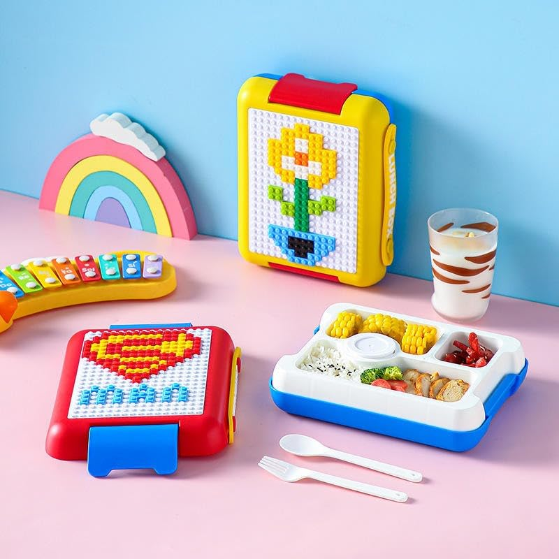 Building Block Lunch Box DIY (Red Blue)