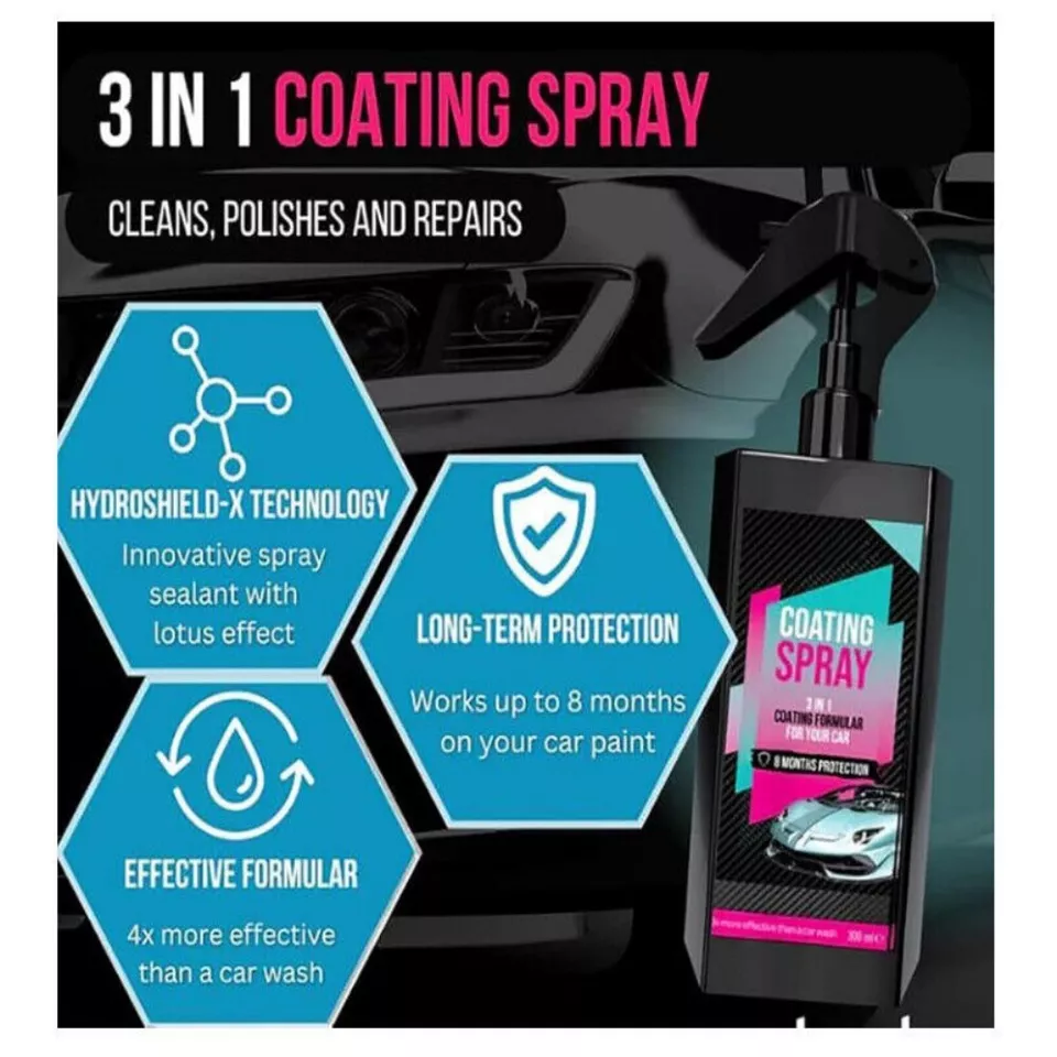 Coating Spray and Foam Car Cleaner 200ml (Combo)