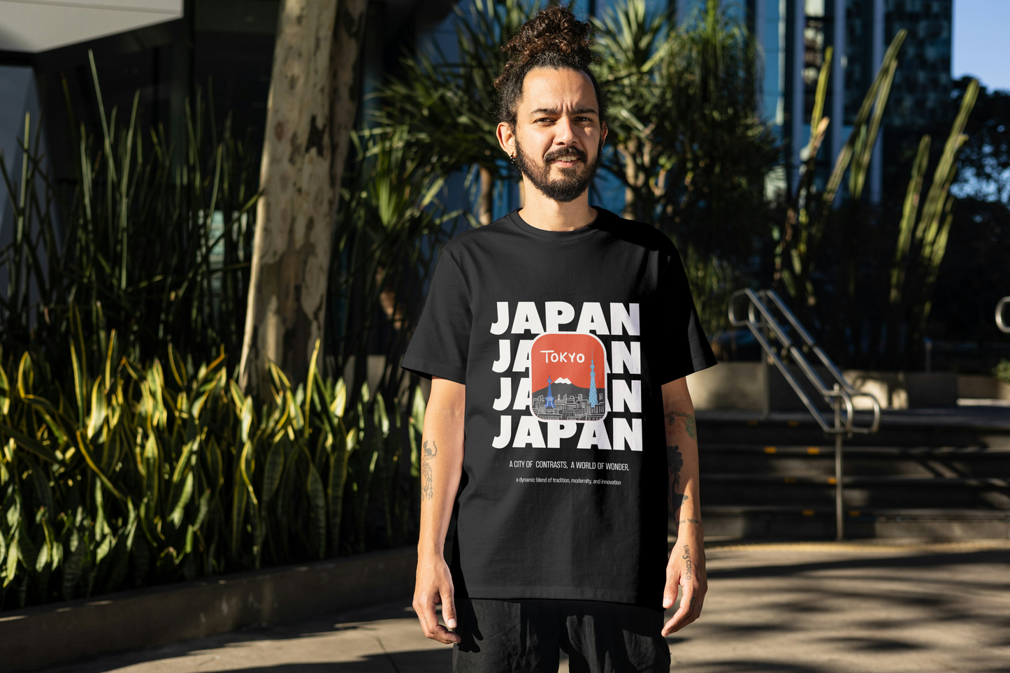 "Tokyo Skyline" Oversized Unisex Graphic Tee – Japan Edition