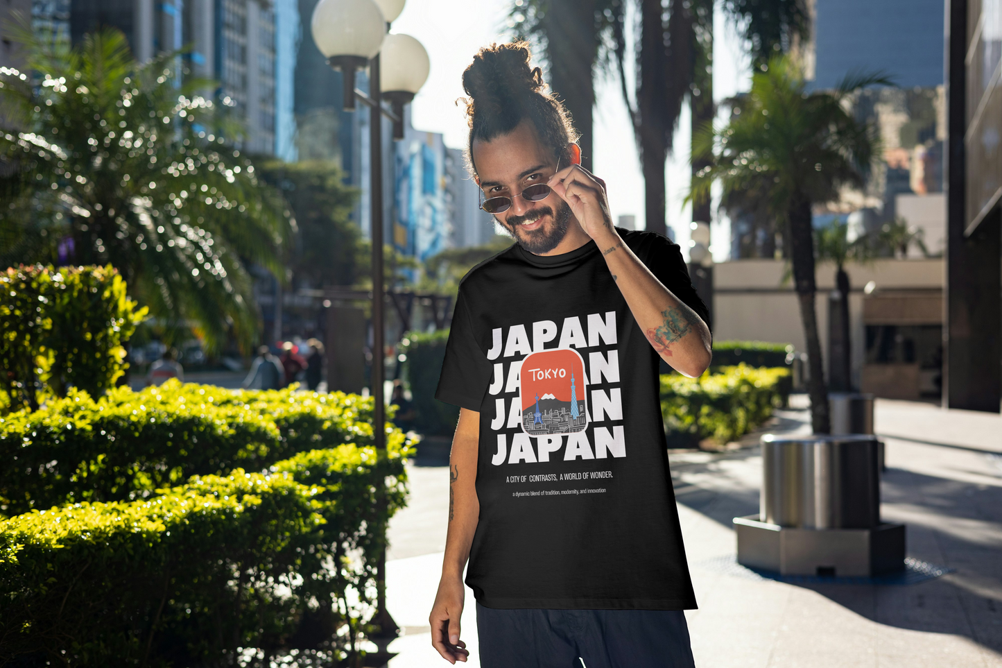 "Tokyo Skyline" Oversized Unisex Graphic Tee – Japan Edition