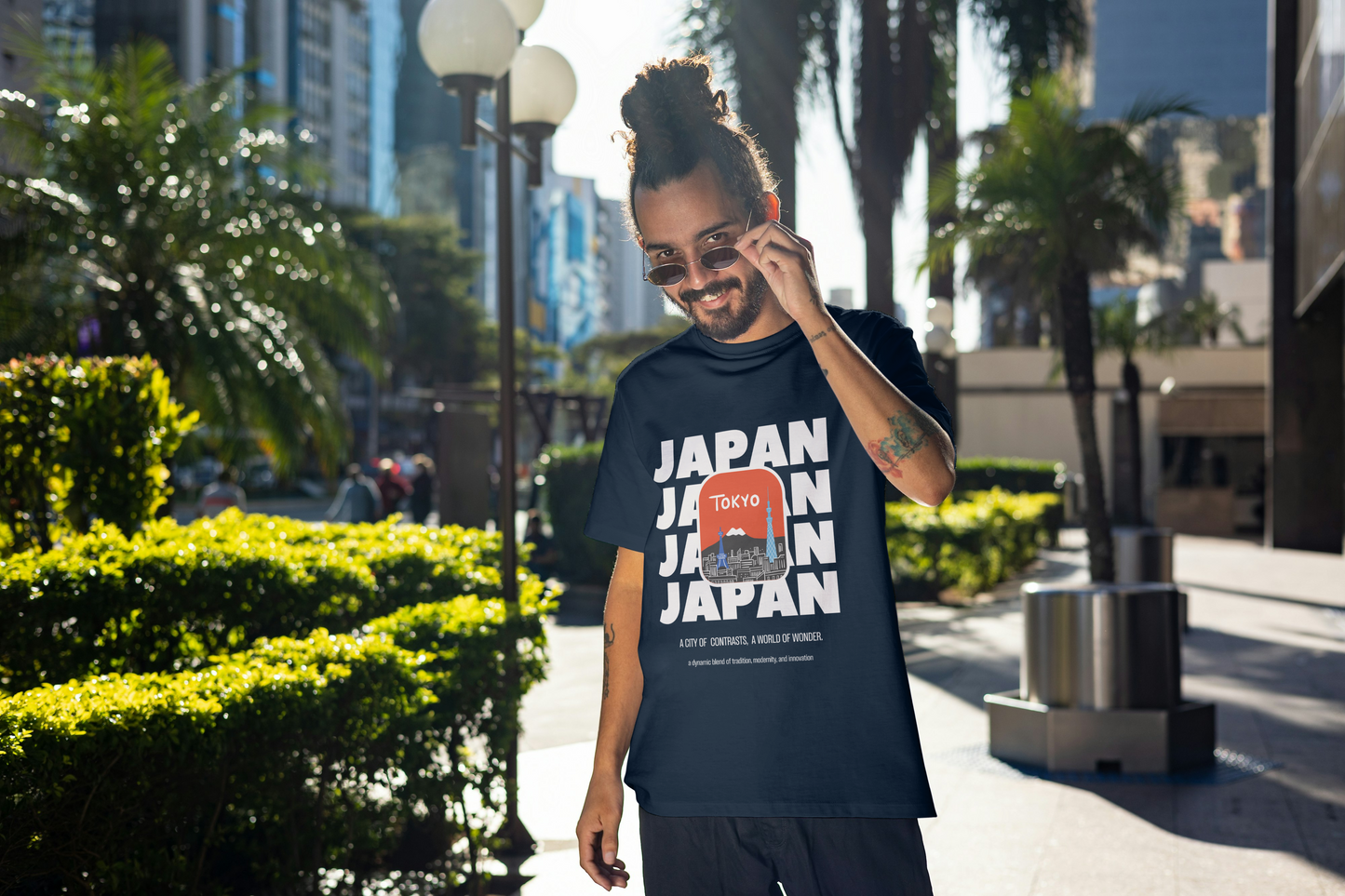 "Tokyo Skyline" Oversized Unisex Graphic Tee – Japan Edition