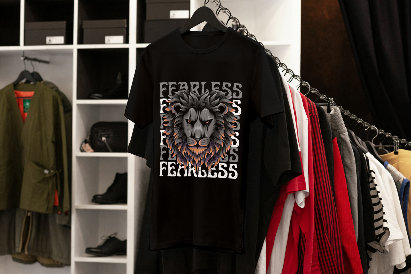 Fearless Lion - Bold Strength Tee Oversized T-shirt