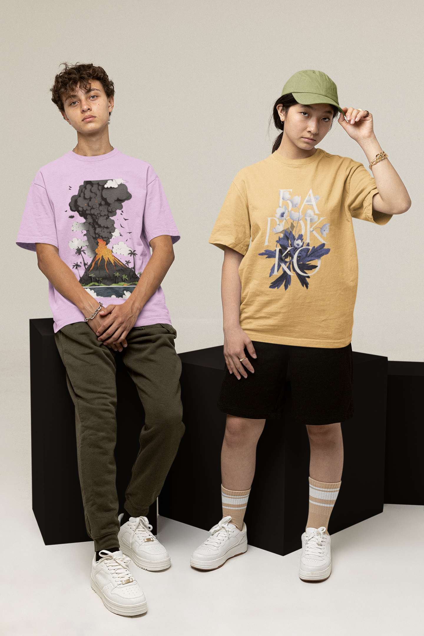 "Lava Dreams" Mauve Oversized French Terry Unisex Tee – ASTER Limited Edit