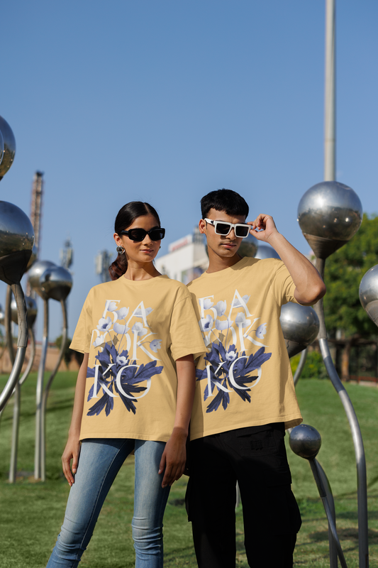 “Barokko Bloom” French Terry Oversized T-Shirt – Unisex Fit by ASTER STORE