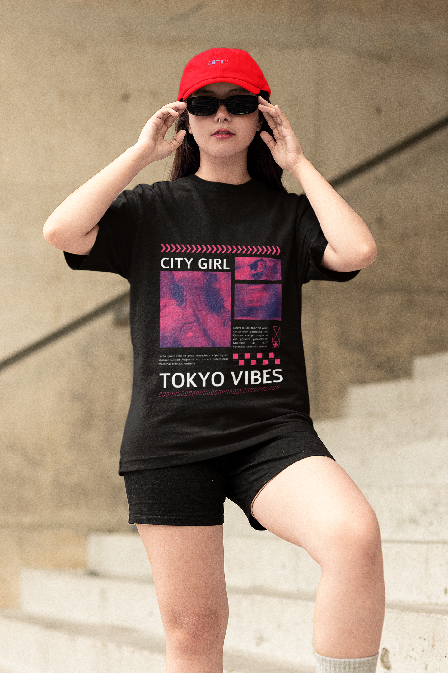 CITY GIRL – Tokyo Vibes Oversized Terry Tee for Women | ASTER STORE