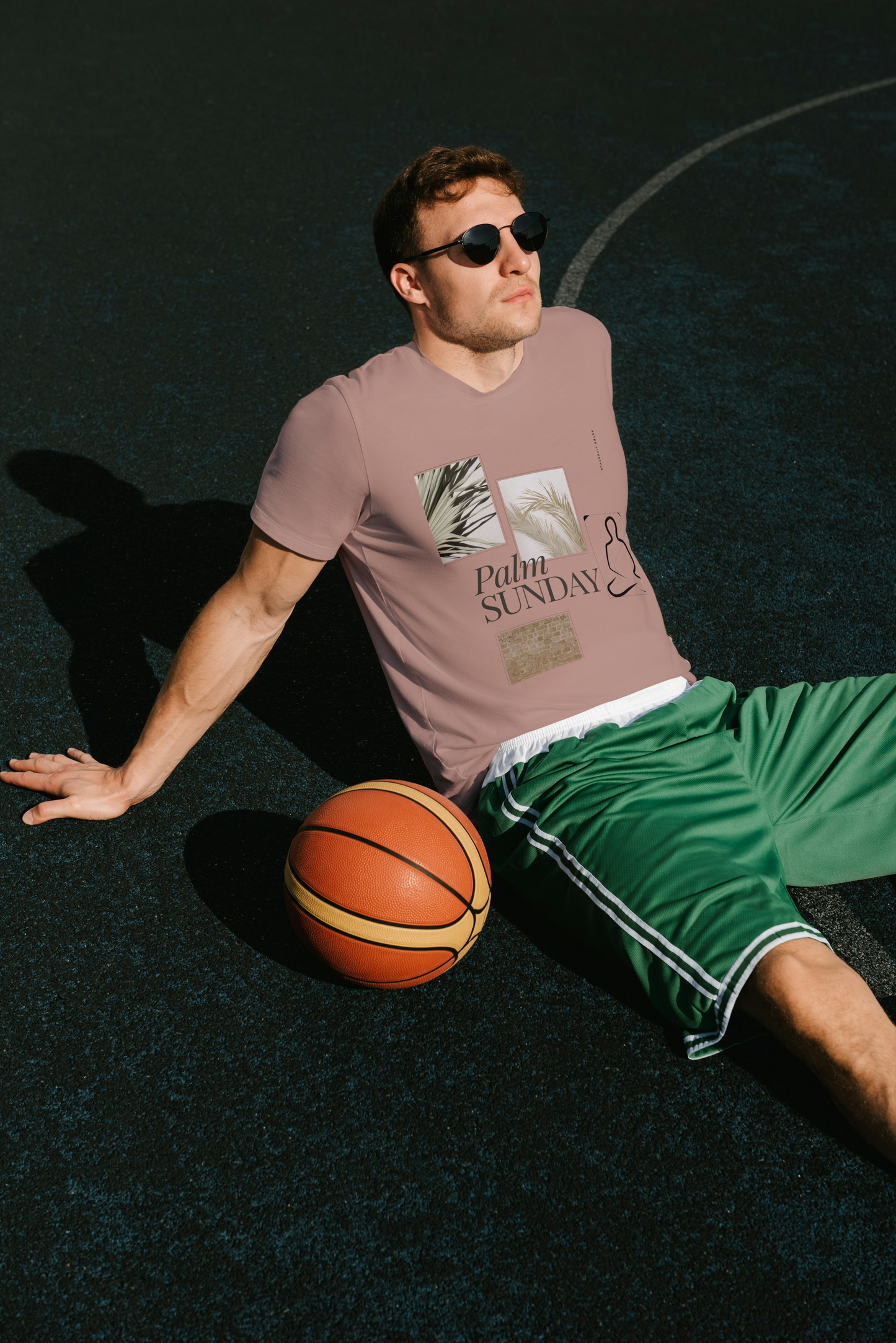 “Palm Sunday Serenity” Regular Fit Crew Neck Graphic Tee