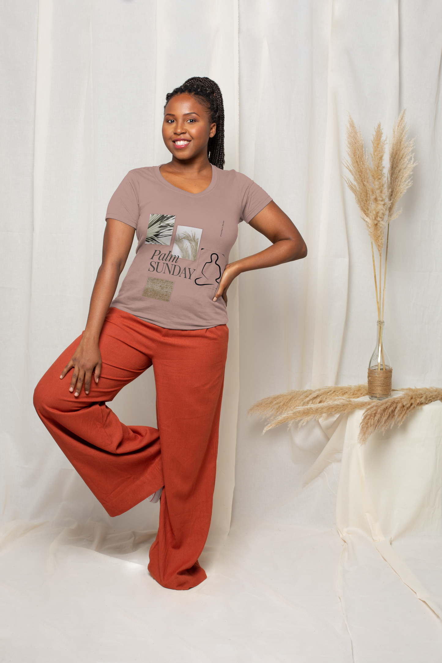 “Palm Sunday Serenity” Regular Fit Crew Neck Graphic Tee