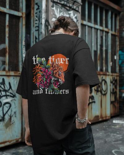 Roar in Bloom - Tiger & Flowers Oversized Tee