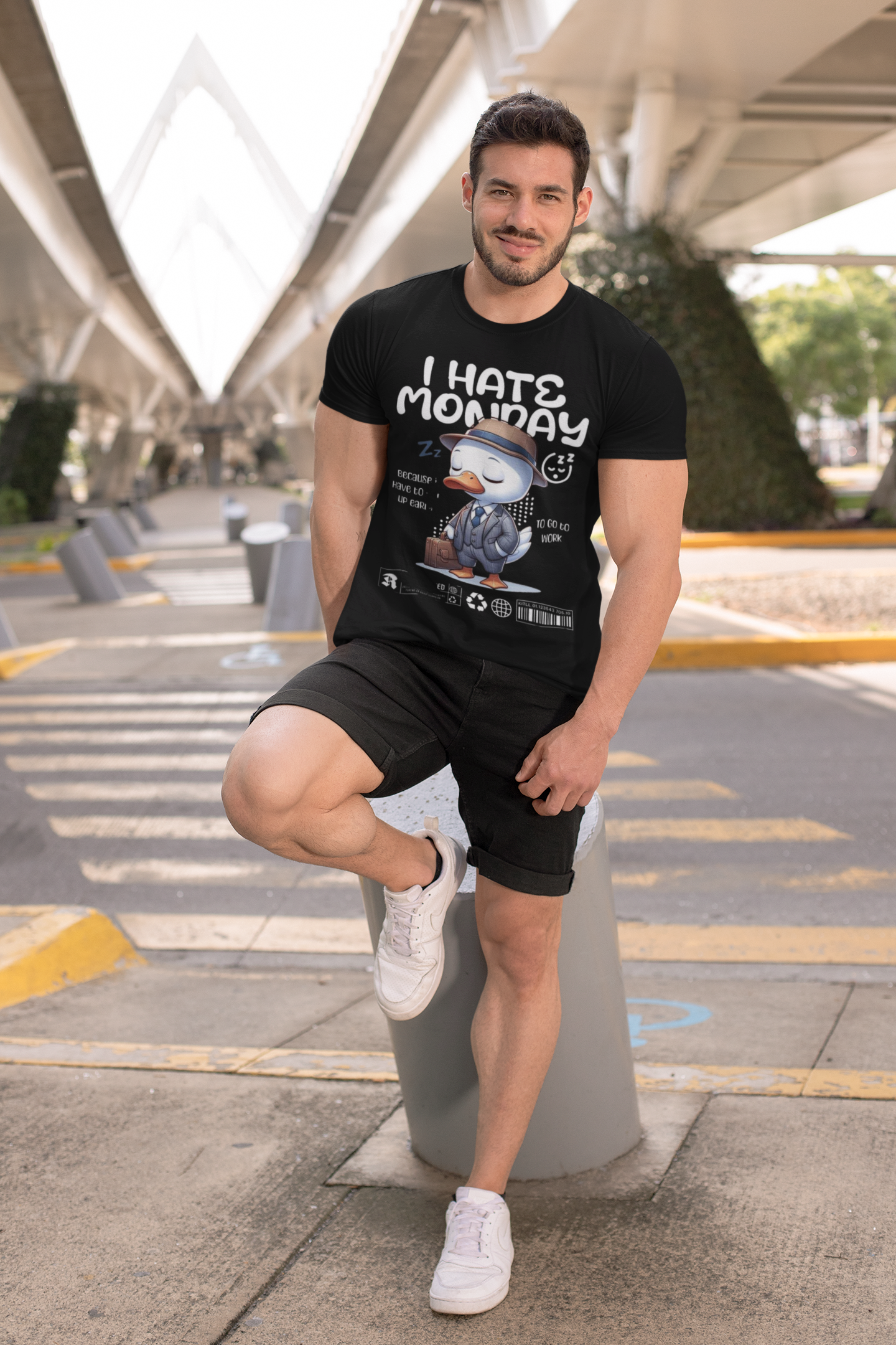 "I Hate Monday" Black DTF Printed T-Shirt – Regular Fit by ASTER STORE