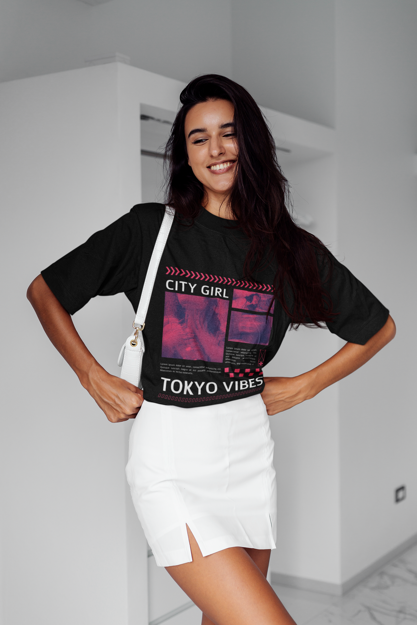 CITY GIRL – Tokyo Vibes Oversized Terry Tee for Women | ASTER STORE